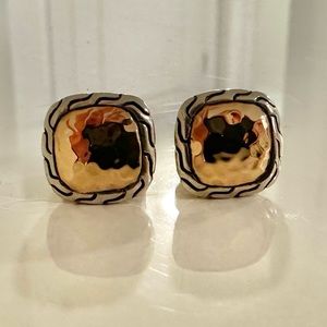 John Hardy Classic Chain Gold & Silver Heritage Stud Earrings